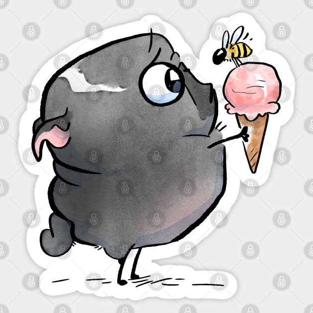 Ice Cream Bee Sticker by Inkpug